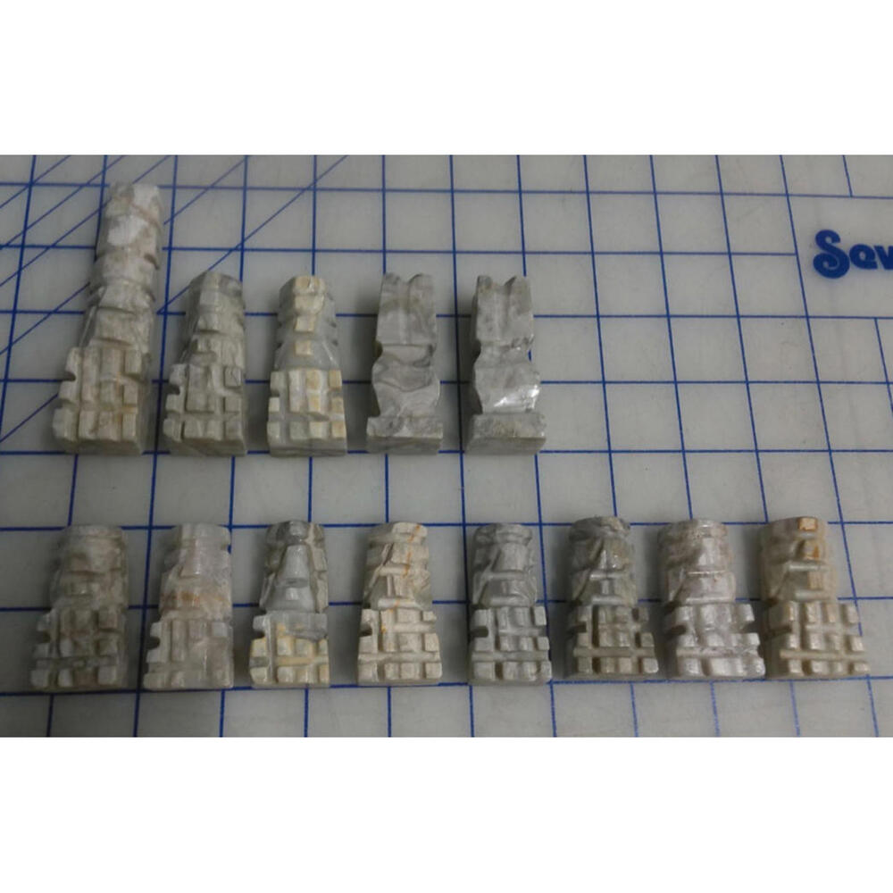 Marble Chess Pieces Set – 13 Pieces Only – Hand Carved – Incomplete Set